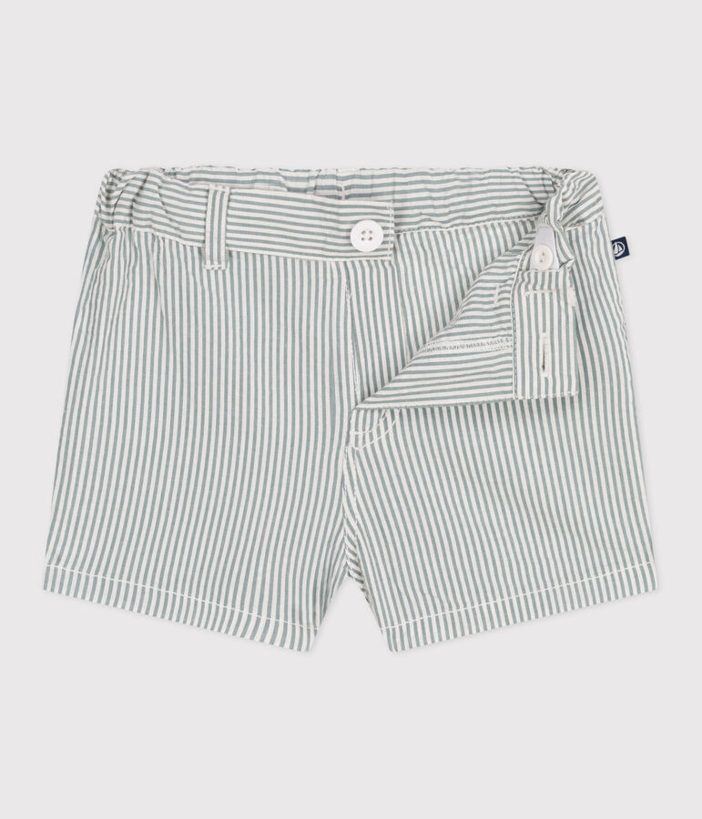 Shorts in seersucker a righe neonato bianco MARSHMALLOW/blu BRUT