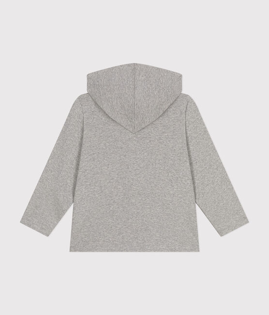 Felpa con zip e cappuccio a costina bambino grigio CHATON CHINE