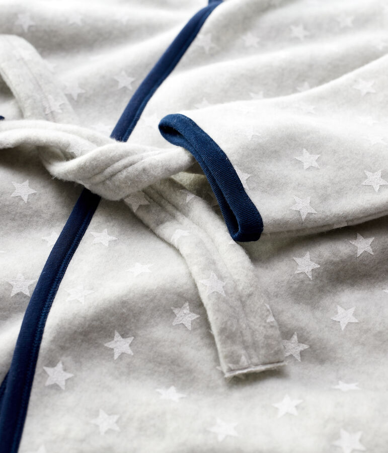 Vestaglia bambina/bambino in pile fantasia stellata grigio/bianco