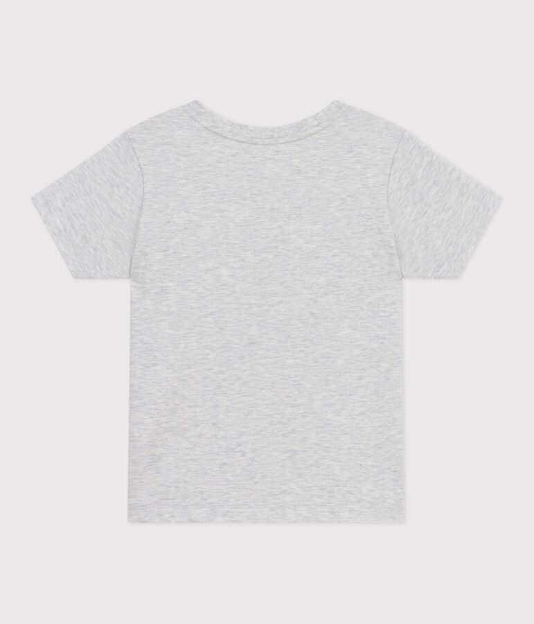 T-shirt a maniche corte in cotone con stampa bambino grigio