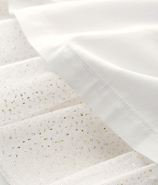 Abito da cerimonia in popeline e tulle beb&egrave; femmina bianco