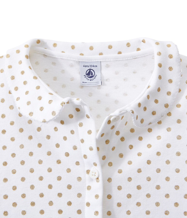 Pigiama corto bambina bianco ECUME/giallo DORE