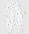 Tutina corta neonata a costine bianco MARSHMALLOW/bianco MULTICO