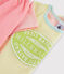 Pigiama a righe multicolori corto bambina a costine giallo SUNNY/bianco MULTICO