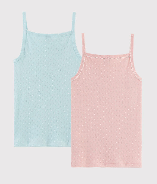 Confezione da 2 canottiere con spalline trou-trou bambina multicolore