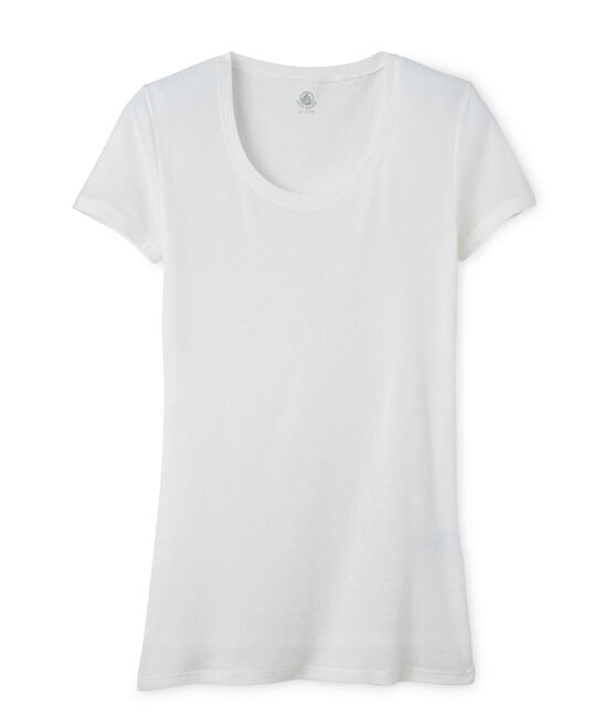 T-shirt donna in cotone leggero bianco Lait