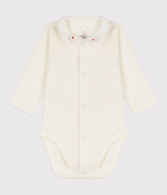 Body in cotone bebè con colletto bianco MARSHMALLOW