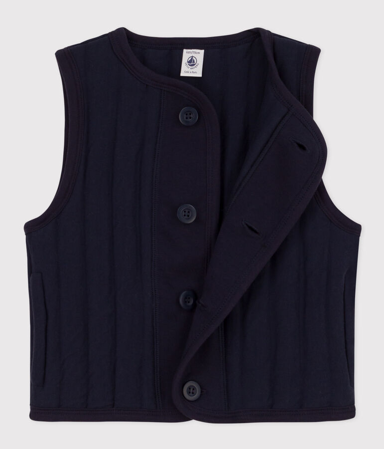 Gilet senza maniche in tubique bambino unisex blu