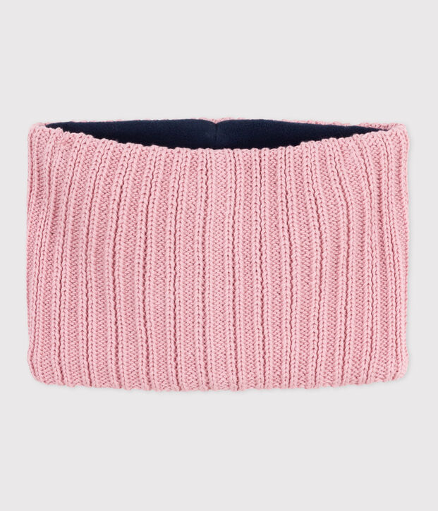 Snood in maglia foderata in pile bambino rosa