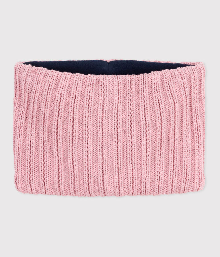 Snood in maglia foderata in pile bambino rosa