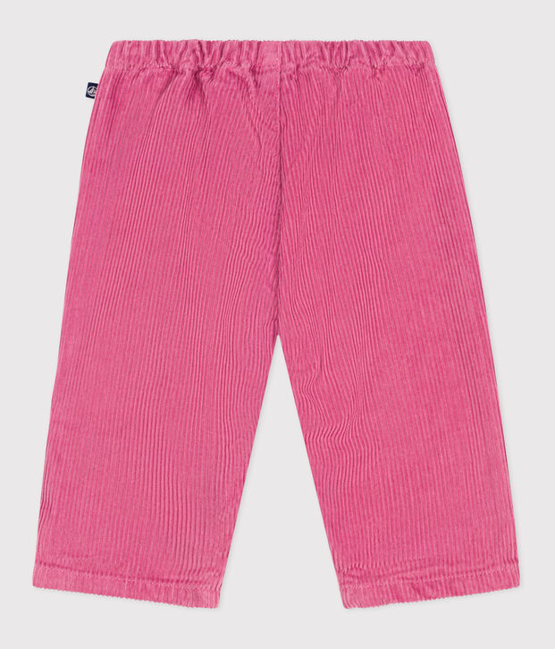 Pantaloni in velluto tinta unita neonato rosa
