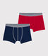 Confezione da 2 boxer ragazzo in cotone biologico e elastan