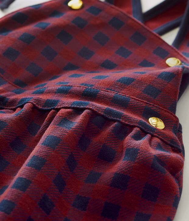 Abito vichy per beb&eacute; femmina rosso/blu