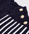 Pullover dallo spirito marinaro in misto lana e cotone a righe donna blu/bianco