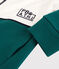 Felpa bambino con cappuccio in molleton bianco MARSHMALLOW/verde PINEDE