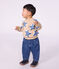Felpa in cotone con stampa a cuori neonato beige/multicolore