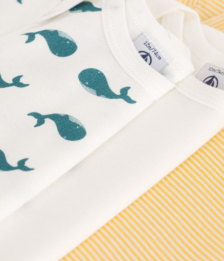 Set da 3 body a maniche corte in cotone con balene neonato variante 1