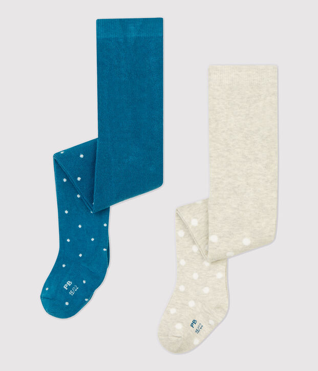 Confezione da 2 paia di collant beb&egrave;. multicolore