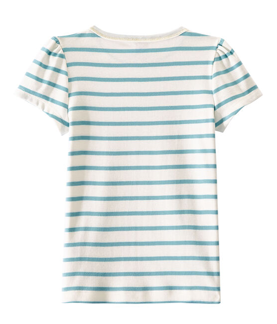 T-shirt bambina a righe marinière bianco MARSHMALLOW/blu MIMI