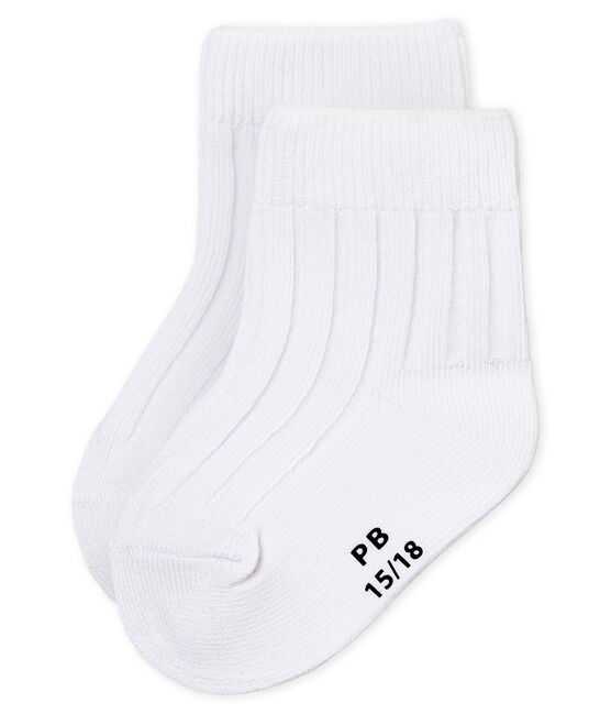 Calzini a costine bebè unisex bianco ECUME