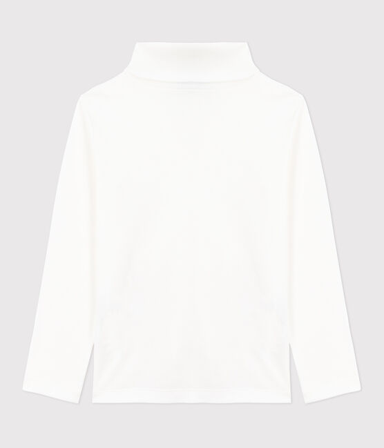 Dolcevita in cotone tinta unita bambino bianco MARSHMALLOW