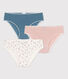 Confezione da 3 slip fiore da bambina in cotone ed elastan