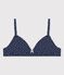 Reggiseno a cuori bambina in cotone ed elastan blu MEDIEVAL/bianco MARSHMALLOW