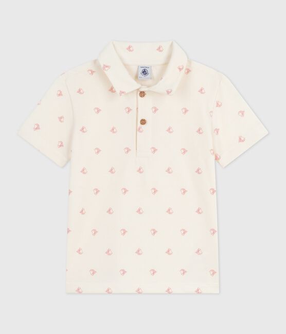 Polo a maniche corte in cotone fantasia bambino rosso MILK/ POMPEI