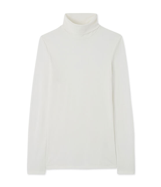 dolcevita donna in cotone leggero bianco MARSHMALLOW