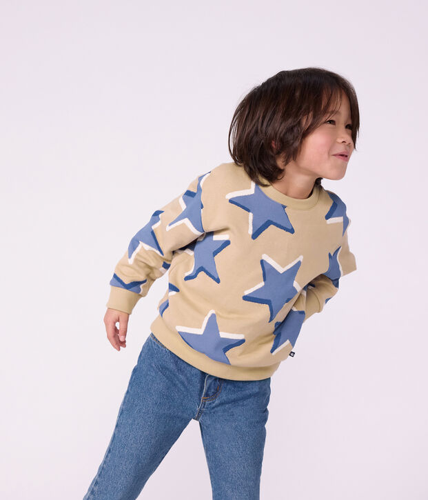 Felpa in cotone con stelle stampate bambino multicolore/blu/multicolore