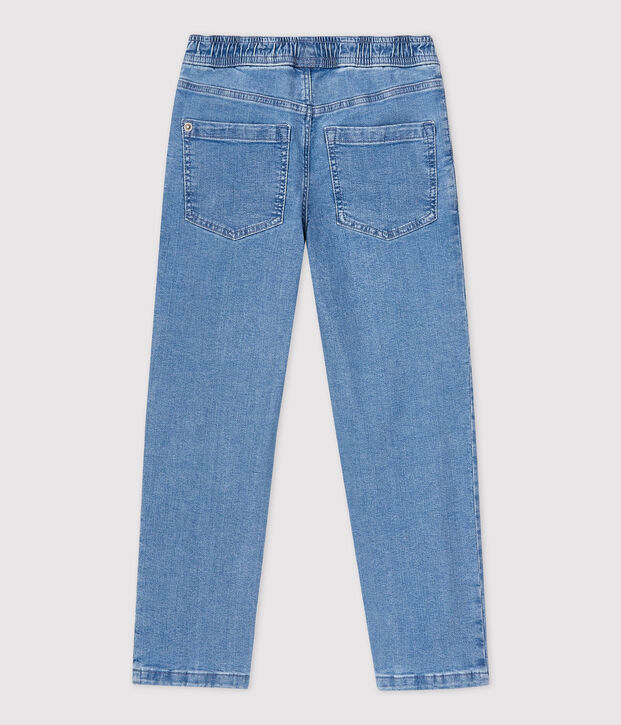 Pantalone regular bambino in denim chiaro blu