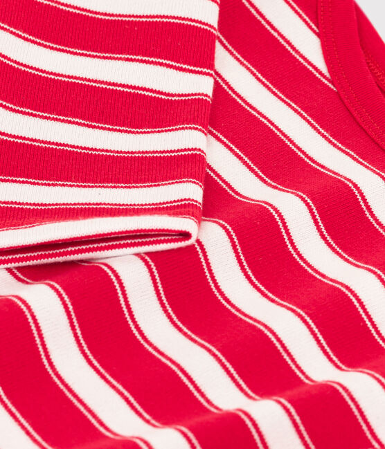 Marinière bambino unisex in cotone spesso rosso PEPS/bianco MARSHMALLOW