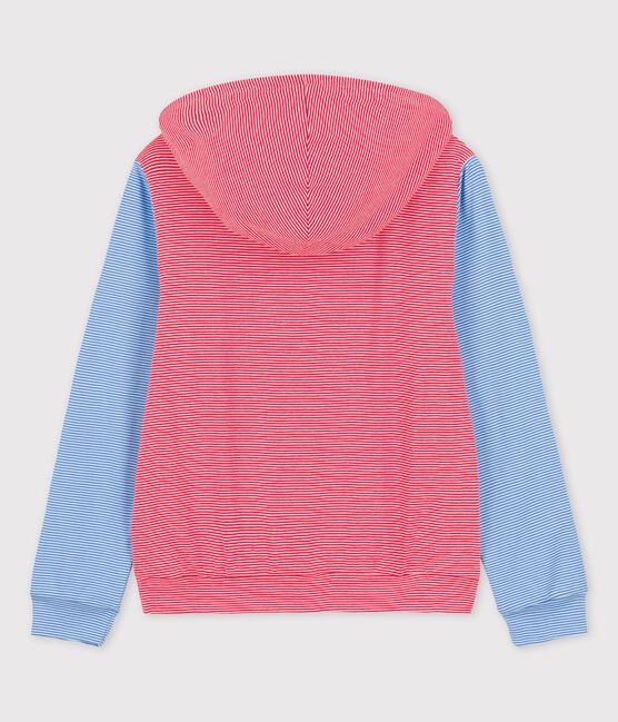 Felpa con cappuccio in cotone BIO Donna rosso PEPS/bianco MARSHMALLOW