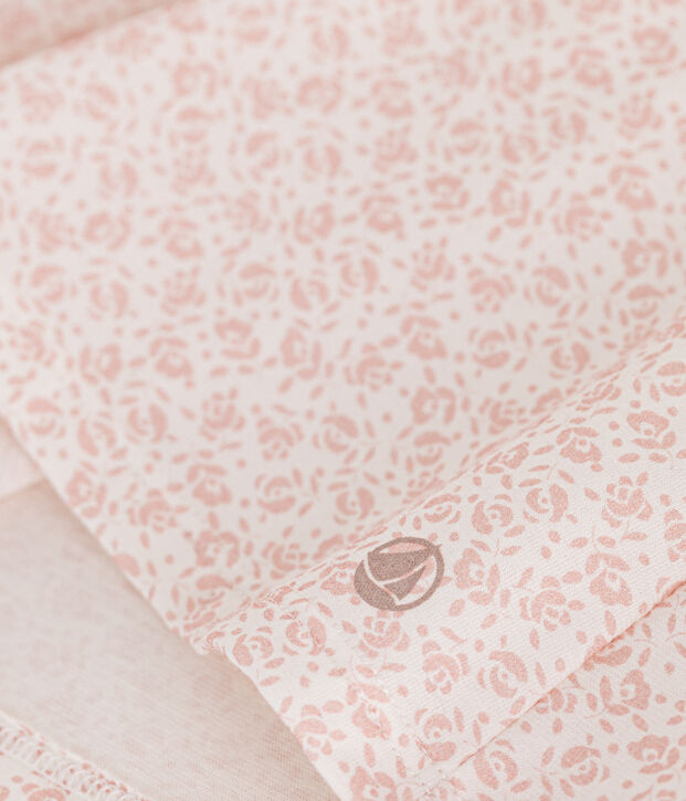 Camicia da notte in cotone con motivo a fiori bambino bianco/rosa