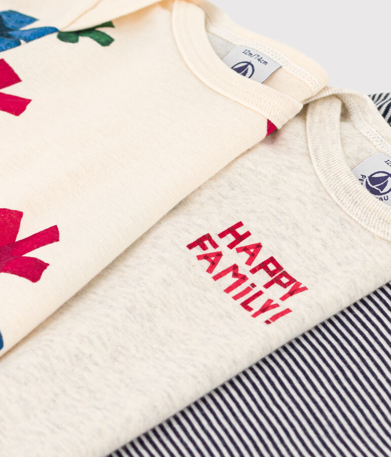 Confezione da 3 body a maniche lunghe a stelle beb&egrave; in cotone multicolore