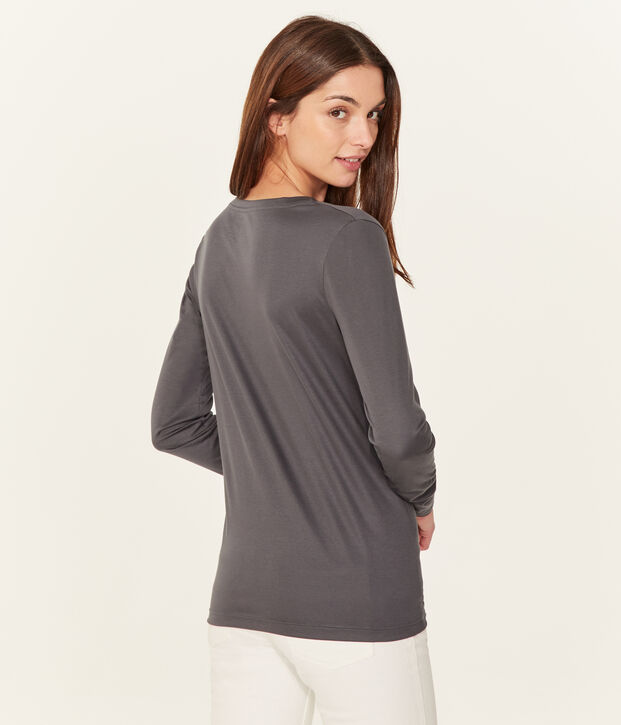 T-shirt maniche lunghe donna in cotone sea island MAKI