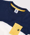T-shirt  maniche corte in cotone bambino blu MEDIEVAL/bianco MARSHMALLOW