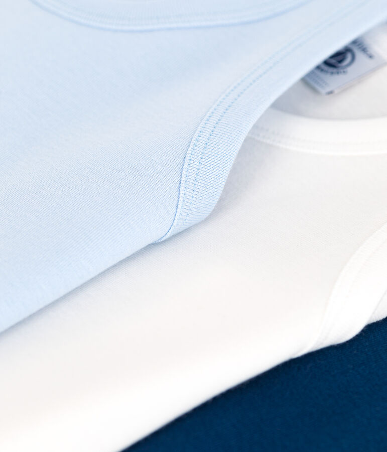 Set di 3 canotte in cotone tinta unita bambino multicolore