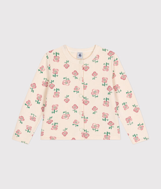 Cardigan in tessuto felpato bambina bianco AVALANCHE/ MULTICO