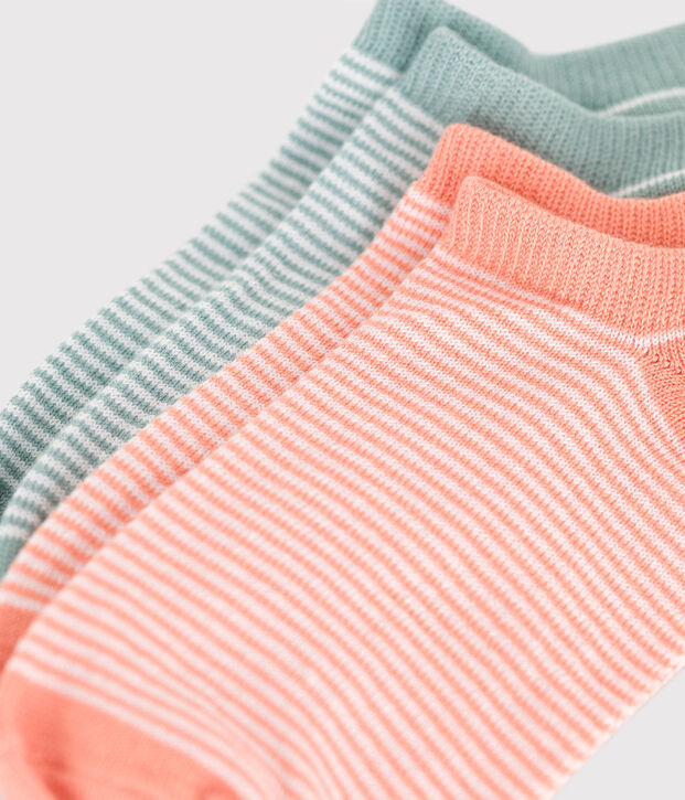 2 paia di calzini bambino in cotone millerighe multicolore