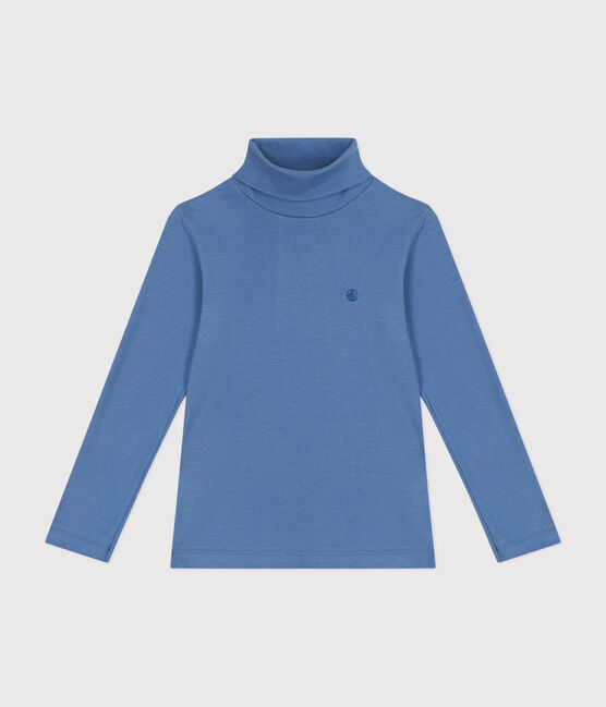 Dolcevita in cotone bambina/bambino blu BEACH