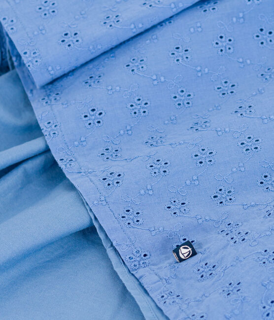 Abito a manica corta bambina in pizzo Sangallo blu GAULOISE