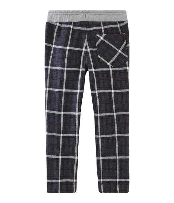 Pantalone in maglia a scacchi da bambino nero CITY/blu SMOKING/ MARSHMALLOW