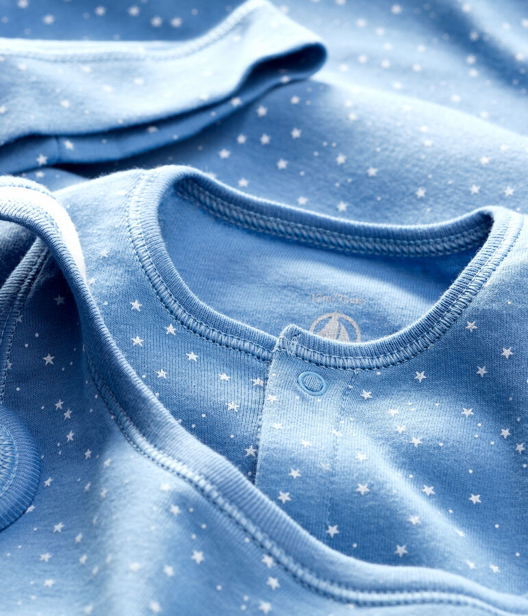 Cofanetto regalo nascita bianco a stelline beb&egrave; in cotone biologico multicolore