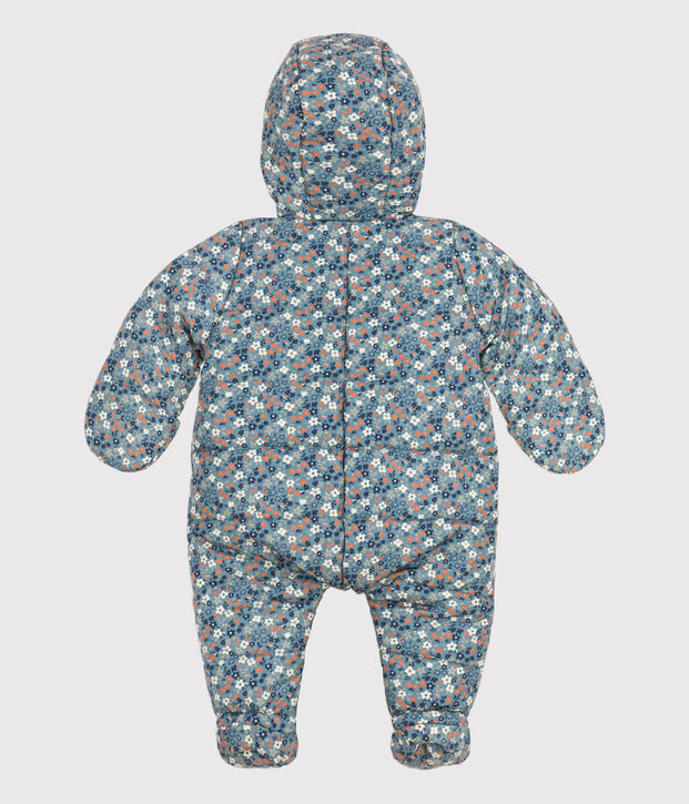 Tutina imbottita in materiale riciclato con motivo stampato blu/multicolore