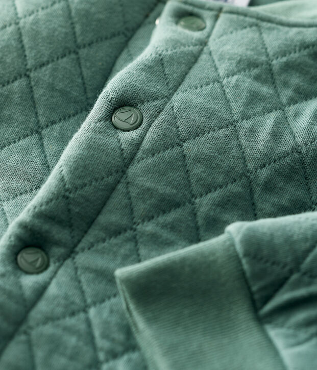Cardigan stile teddy in tubique bambino verde