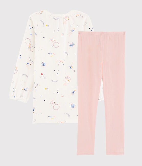 Camicia da notte fantasia fatata bambina in ciniglia con leggings bianco MARSHMALLOW/bianco MULTICO