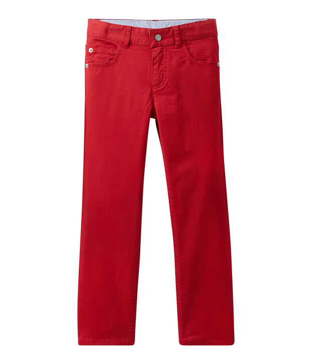 Pantaloni colorati per bambino in jeans rosso