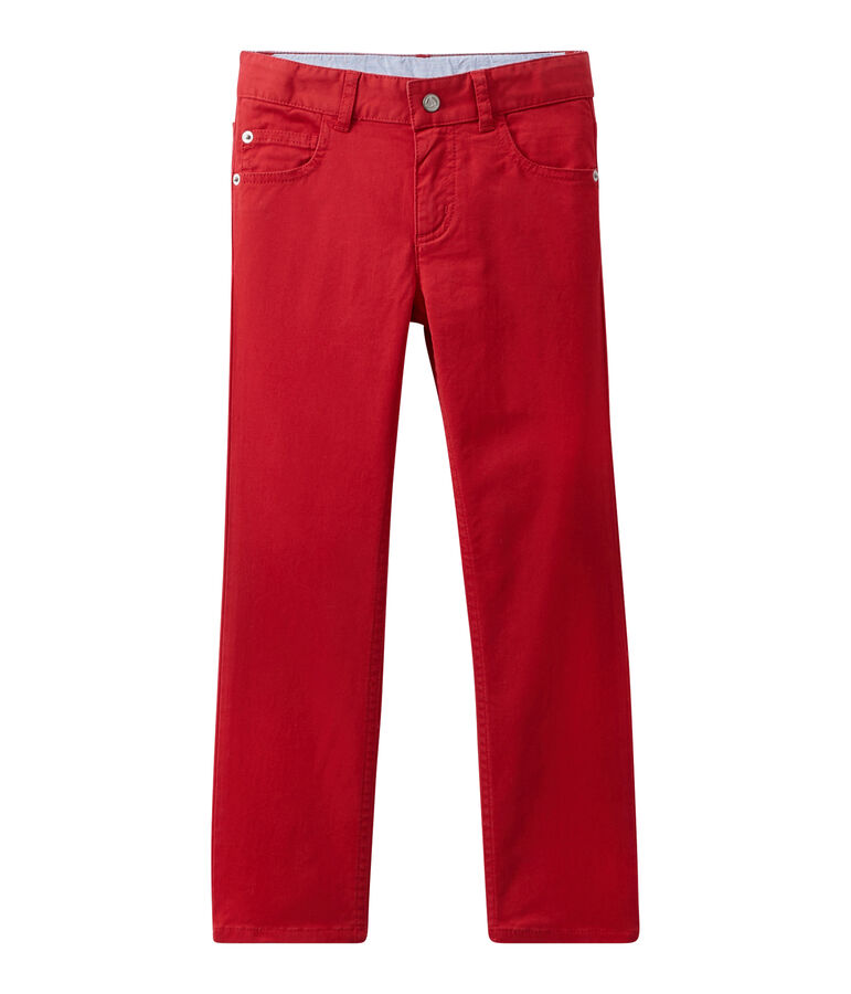 Pantaloni colorati per bambino in jeans rosso TERKUIT