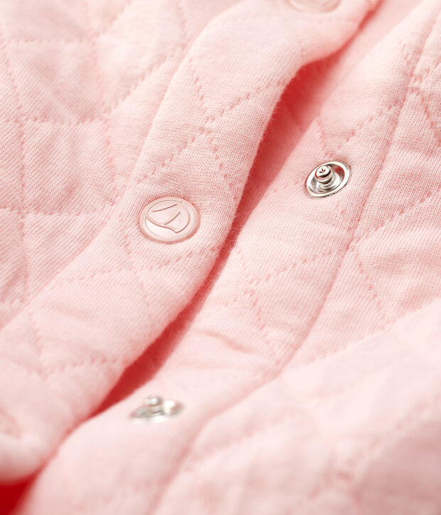 Cardigan bambina in tubique rosa